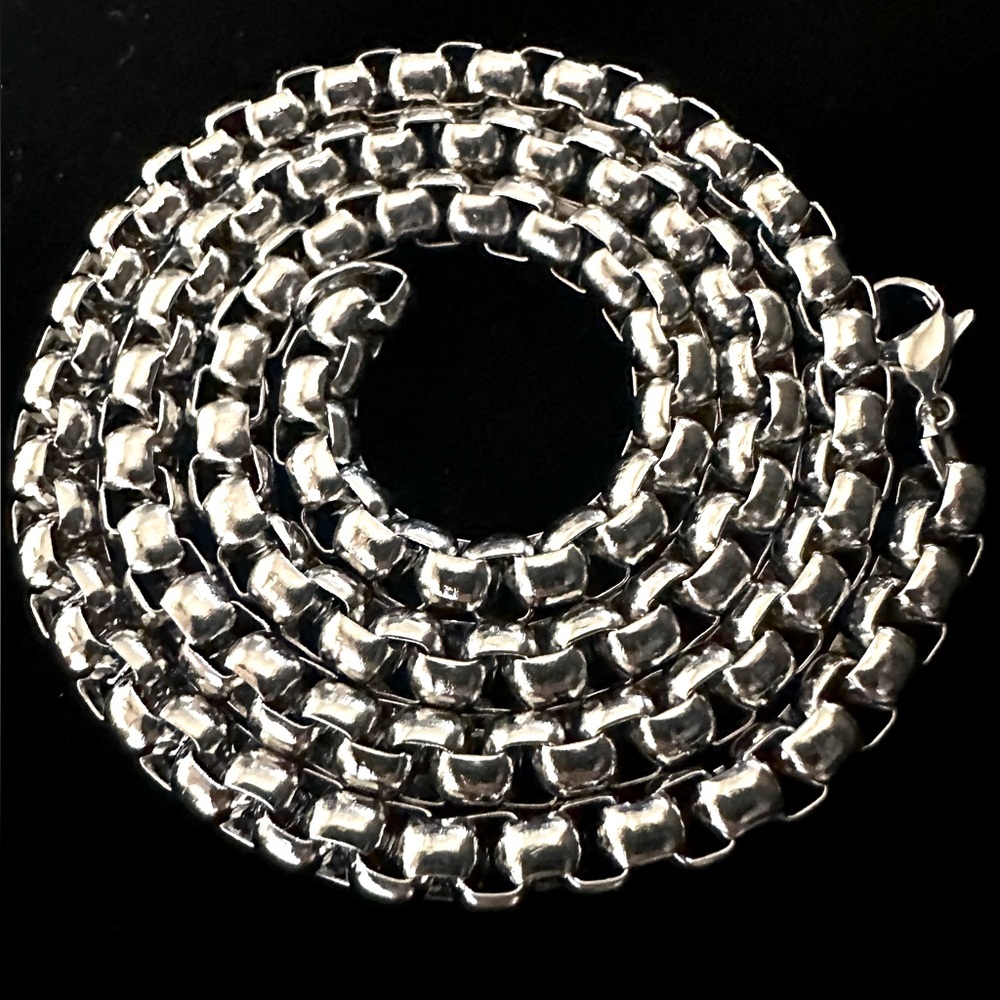 Stunning NEW thick BOX CHAIN 20” 100% Wide 5mm stainless steel steele w-kay box